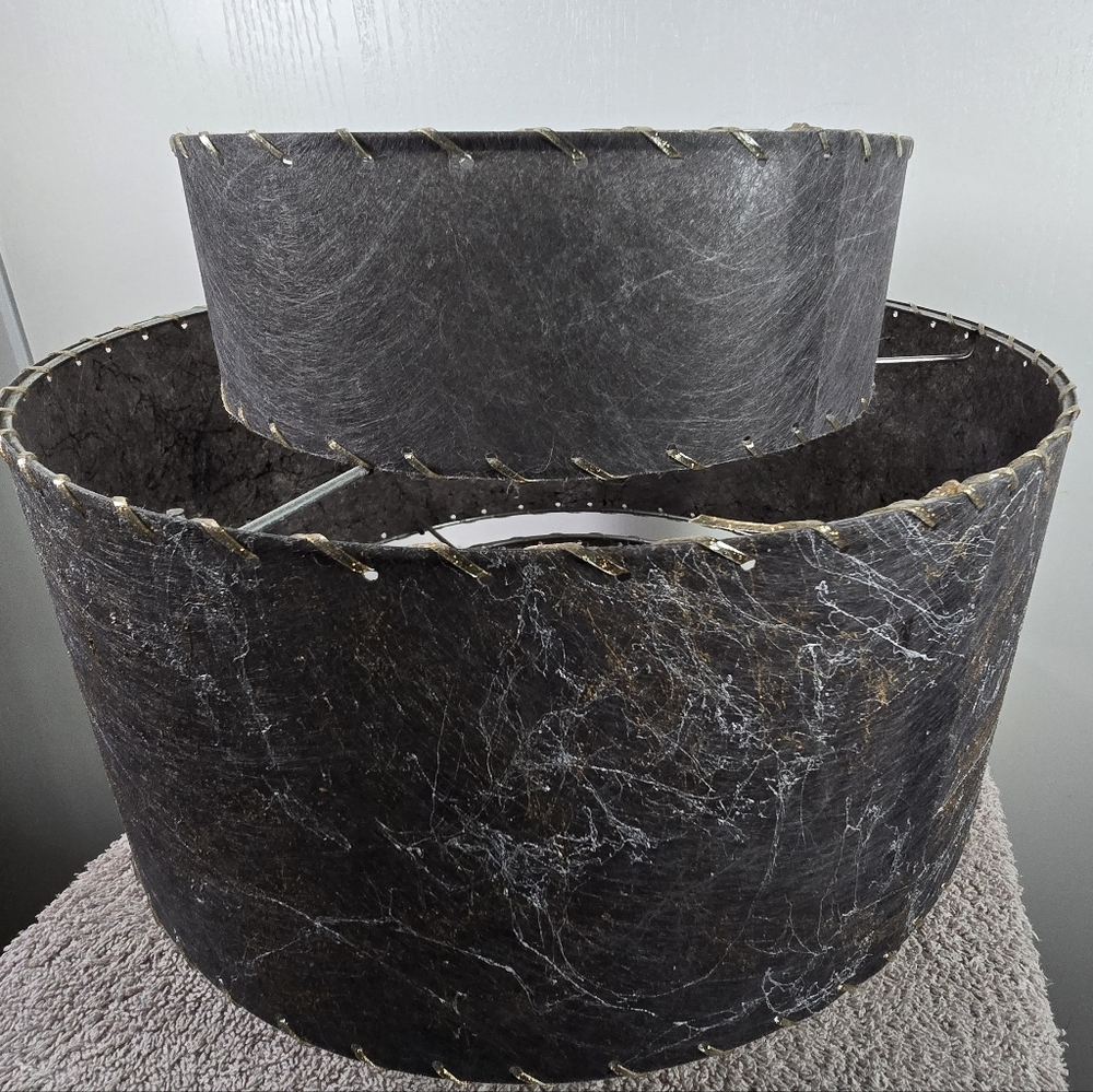VINTAGE STYLE 3 TIERED DRUM LAMPSHADE - Picture 8 of 12